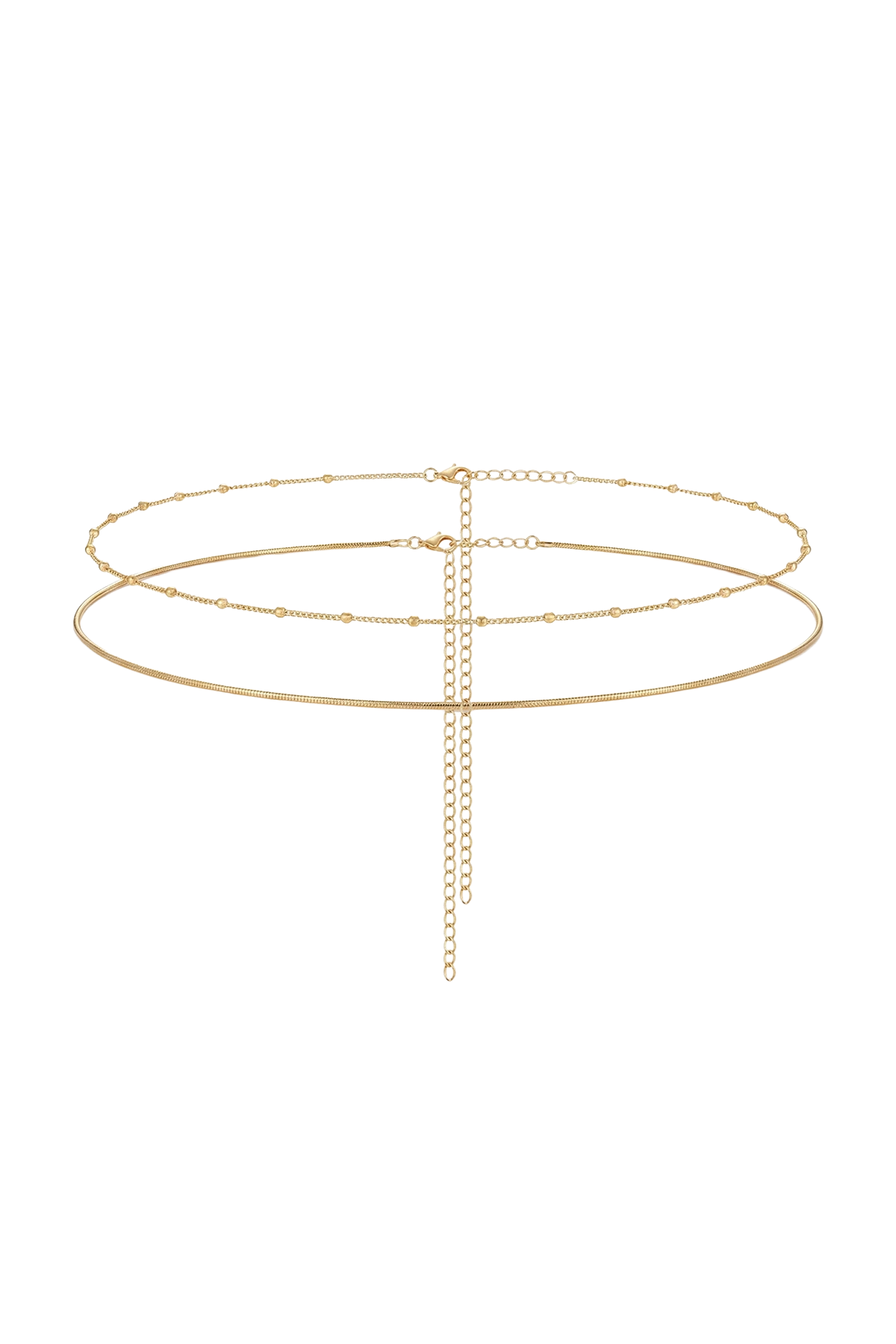 simple gold belly waist chain layered snake detail 1