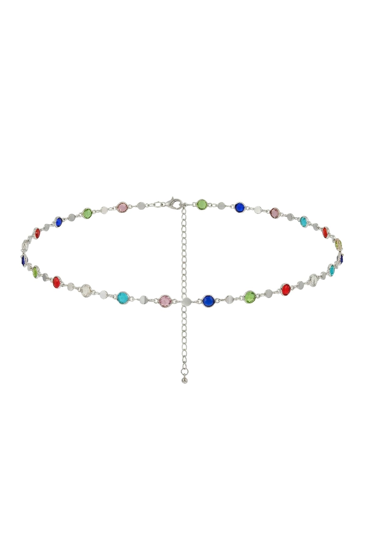 opal silver belly waist chain colorful crystal detail 1