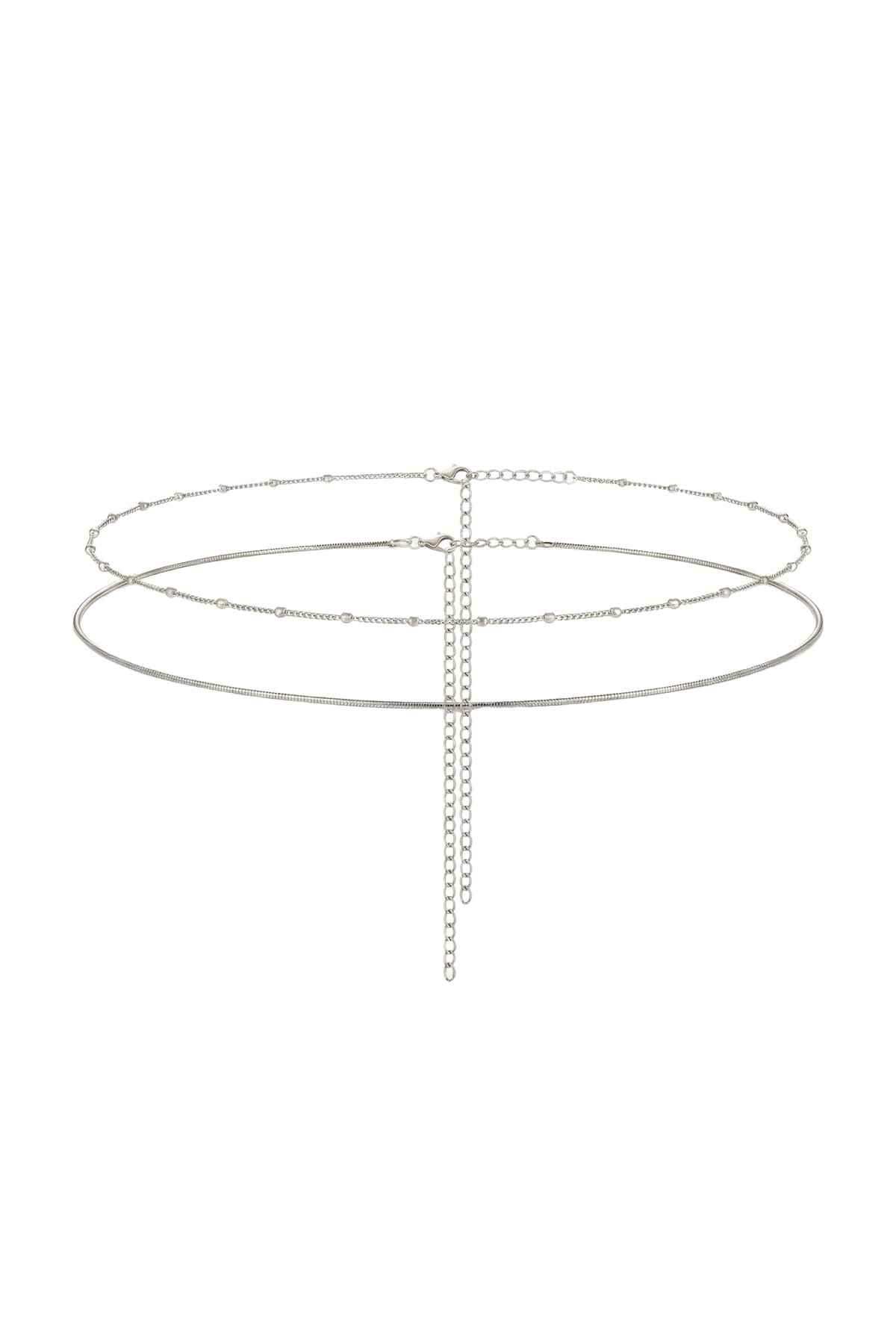 simple silver belly waist chain layered snake detail1